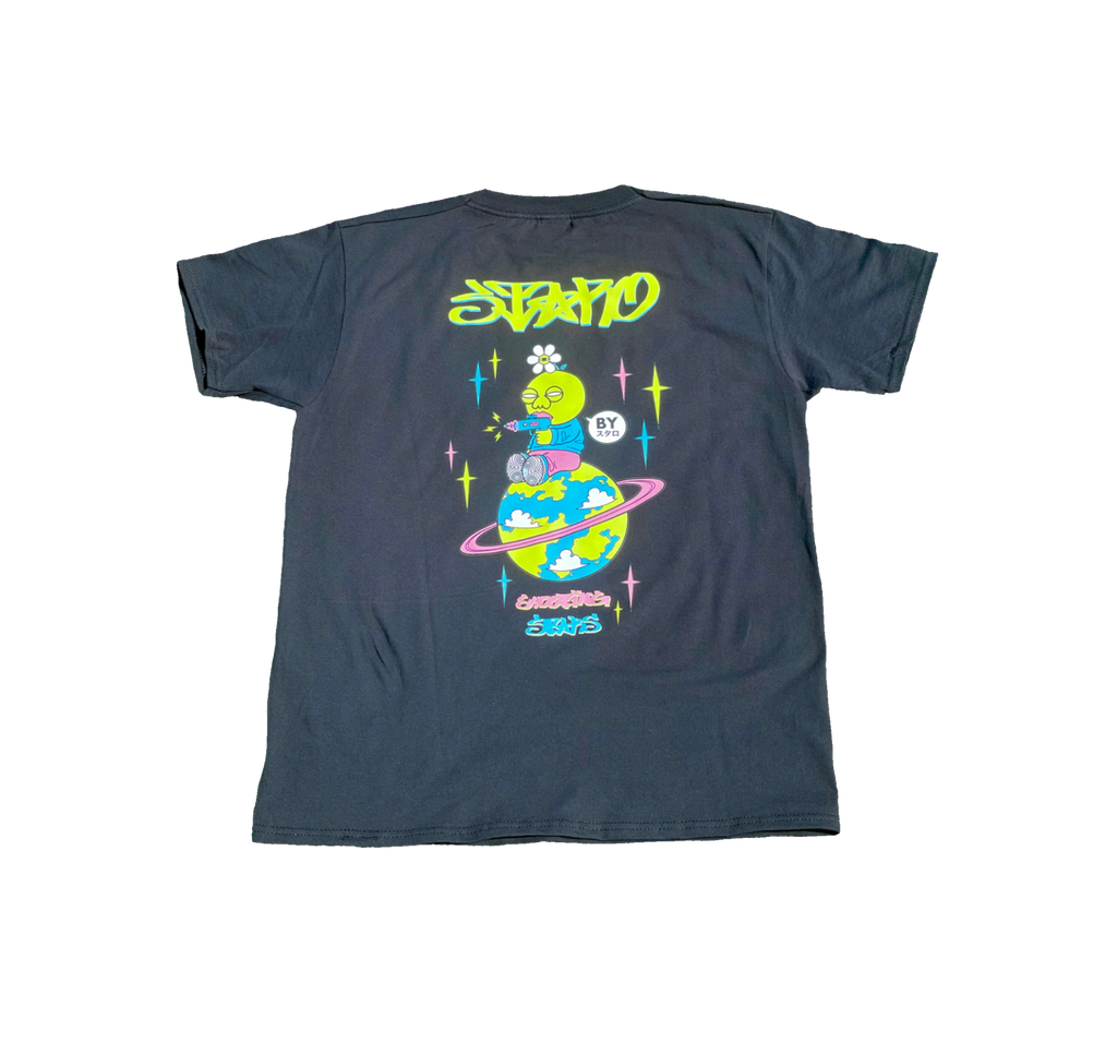 Black shooting stars T-shirt